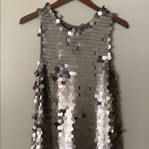 Worthington sequin dress silver sz small